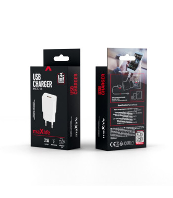 "Maxlife MXTC-01" įkroviklis 1x USB 2,1A baltos spalvos