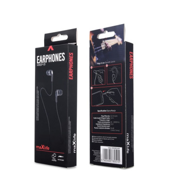 "Maxlife" laidinės ausinės MXEP-01 jack 3,5 mm juodos spalvos