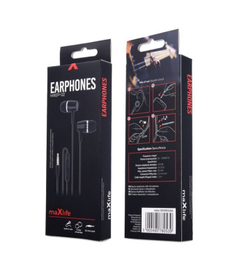 "Maxlife" laidinės ausinės MXEP-02 jack 3,5 mm juodos spalvos