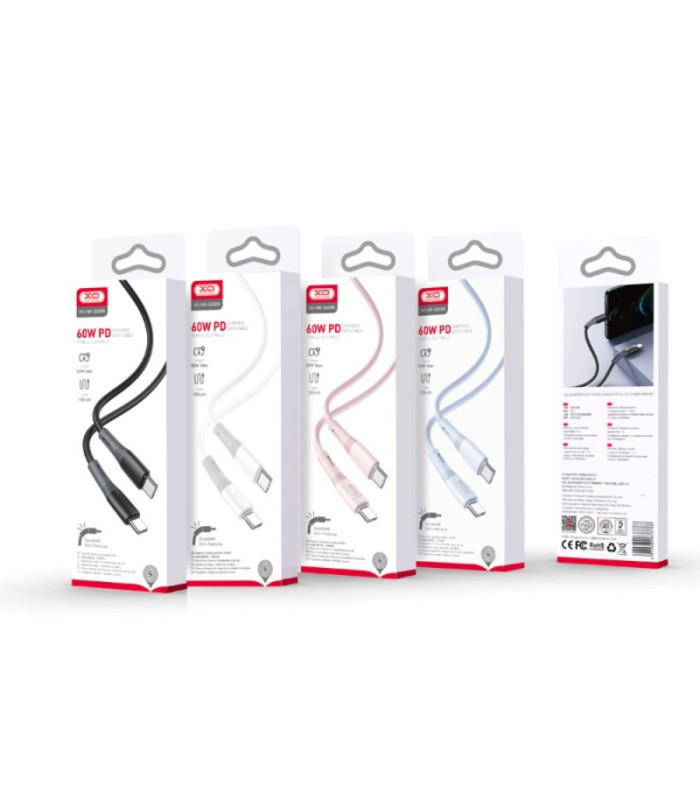 XO kabelis NB-Q226B USB-C - USB-C 1m 60W mėlynas