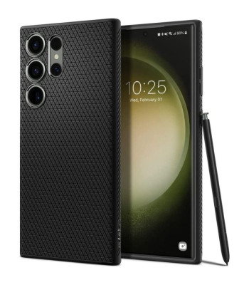 Spigen dėklas "Liquid Air", skirtas "Samsung Galaxy S23 Ultra", matinis, juodas