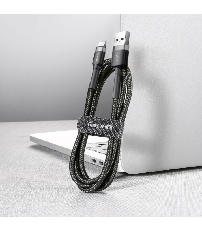 "Baseus" kabelis Cafule USB - USB-C 1,0 m 3A pilkai juodas