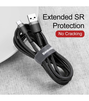 "Baseus" kabelis Cafule USB - USB-C 0,5 m 3A pilkai juodas