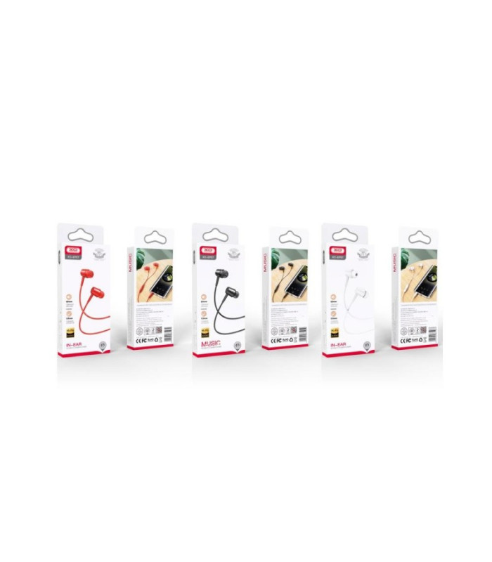 XO laidinės ausinės EP57 jack 3,5 mm, baltos spalvos