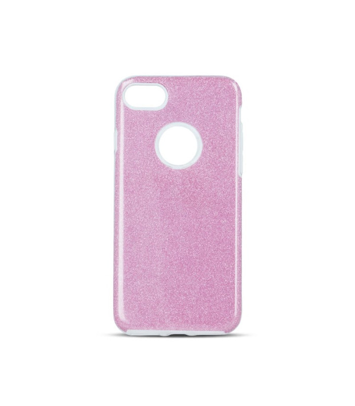 Blizgantis 3in1 dėklas iPhone 7 / 8 / SE 2020 / SE 2022 rožinės spalvos