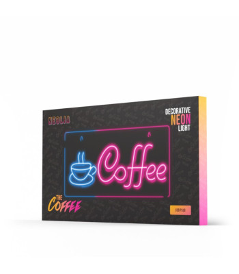 Neoninis PLEXI LED COFFEE rožinis mėlynas NNE11 Neolia