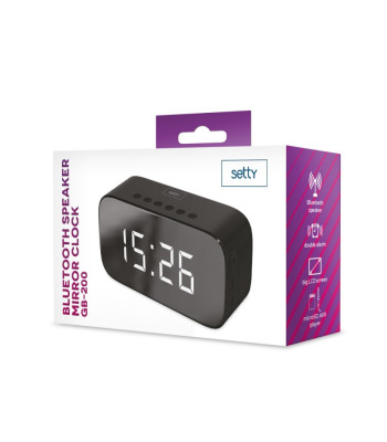 "Setty" "Bluetooth" garsiakalbis Veidrodinis laikrodis GB-200 juodas