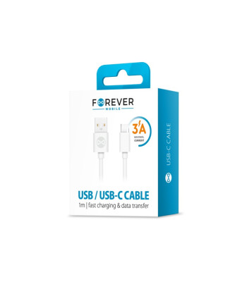 Forever kabelis USB - USB-C 1,0 m 3A baltas