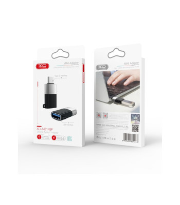 "XO" adapteris NB149-F USB - USB-C juodas OTG