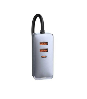 Baseus automobilinis įkroviklis Share Together 2in1 PD 120W 2x USB 2x USB-C pilkos spalvos