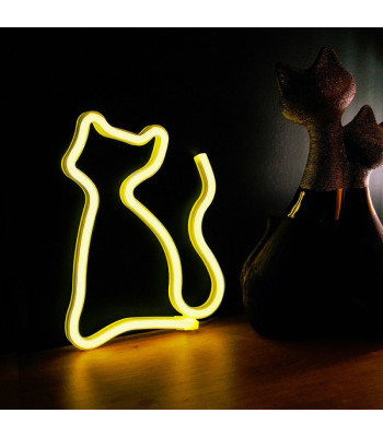 Neoninė LED lemputė CAT šiltai balta Šikšnosparniai + USB FLNEO3 Forever Light