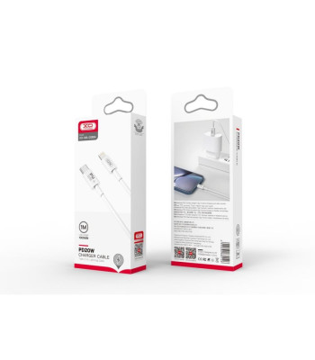 XO kabelis NB-Q189A PD USB-C - "Lightning" 1,0 m 20 W baltas