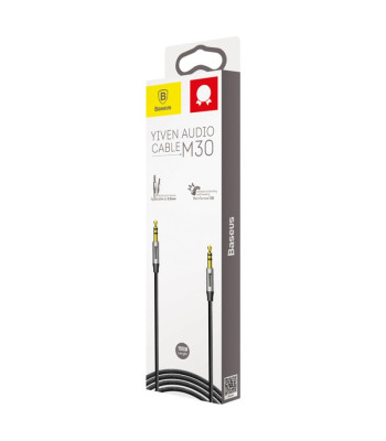 "Baseus" garso kabelis Yiven M30 jack 3,5 mm - jack 3,5 mm 1,5 m sidabriškai juodas