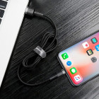 Baseus kabelis Cafule USB - Žaibas 0,5 m 2,4A pilkai juodas