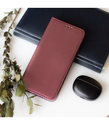 Išmanusis magnetinis dėklas "Samsung Galaxy A14 4G / A14 5G bordo spalvos