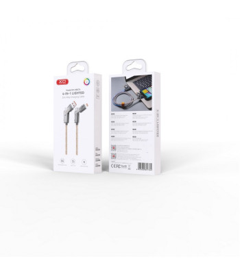 XO cabel NB276 4w1 USB-C - Lightning + USB - USB-C 60W 1,0 m pilka