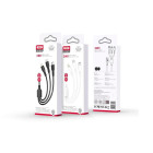 XO kabelis NB230 3w1 USB - Lightning + USB-C + microUSB 1,0 m 2,4 A juodas