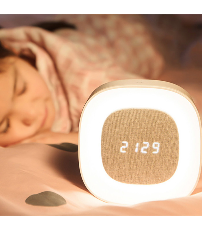 Žadintuvas su naktine šviesa LED PURE FNL-03 BJORN baltas kvadratinis Forever Light