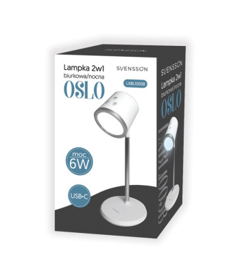 "Svensson DeskNight" lempa 2in1 OSLO, magnetinė, 6W, balta