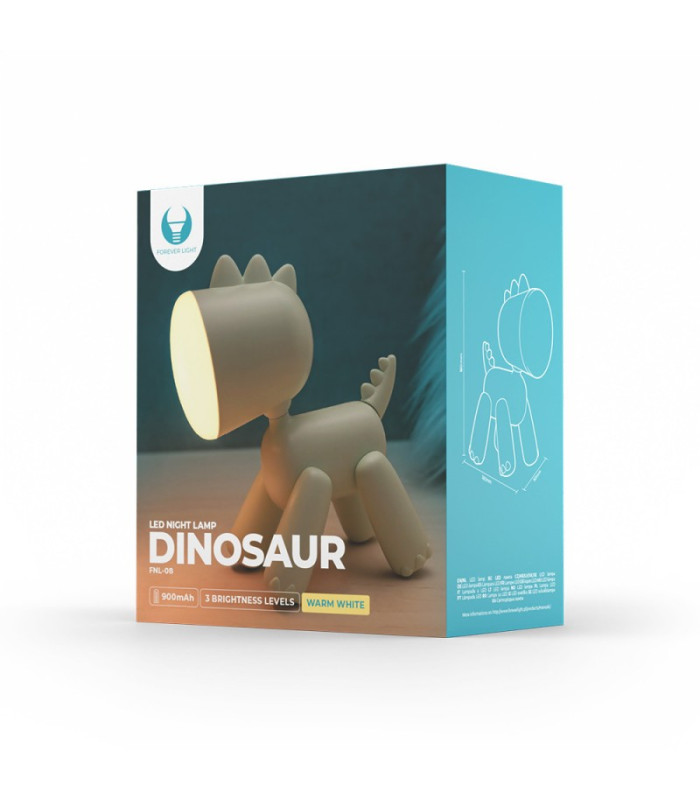 LED naktinis šviestuvas DINOSAUR FNL-08 Forever Light