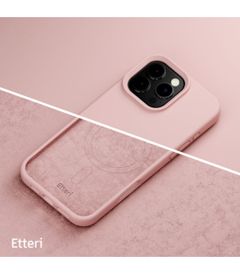 "Etteri" silikoninis magnetinis dėklas "iPhone 16 Pro Max" 6,9 šviesiai rožinės spalvos