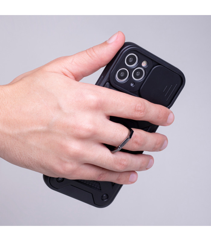 "Defender Slide" dėklas "Xiaomi Redmi Note 14 5G (Global)", juodos spalvos