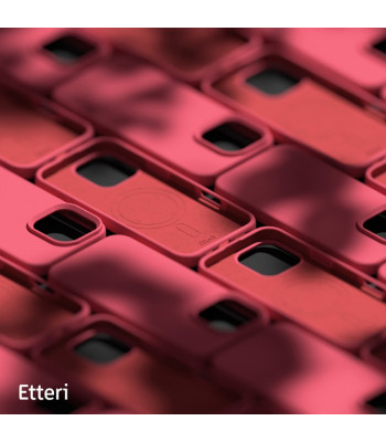 "Etteri" silikoninis magnetinis dėklas "iPhone 16 Pro" 6.3 avietinis