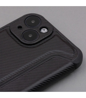 "Smart Carbon" dėklas "Samsung Galaxy A15 4G", skirtas "Samsung Galaxy A15 5G", juodos spalvos