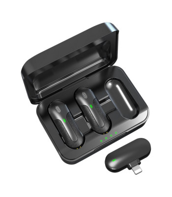 "Devia" mikrofonas "Smartfon Kintone Lightning" belaidis 2in1 juodas