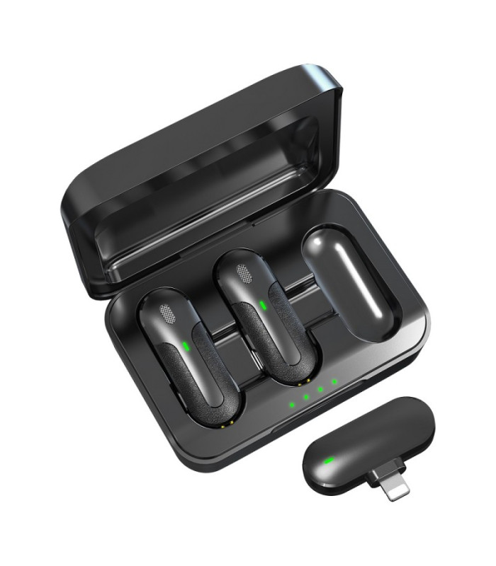 "Devia" mikrofonas "Smartfon Kintone Lightning" belaidis 2in1 juodas