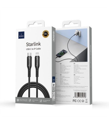 WIWU "Starlink" serijos 30 W greitojo įkrovimo kabelis Wi-C043E C-L juodas