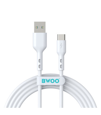 BWOO 3A kabelis BO-X172C USB-A į USB-C 1 m, baltas