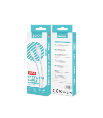 BWOO kabelis X172L USB - Lightning 1,0 m 3A baltas