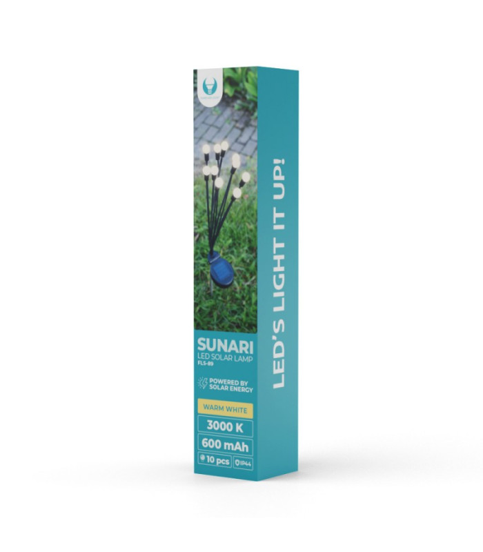 SUNARI Saulės lempa LED FLS-89 saulės fireflies x10 3000K 600mAh Li-Ion Forever Light