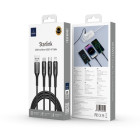 WIWU Starlink serijos 3.1A 3in1 kabelis Wi-C045E A-C+L+M Juodas