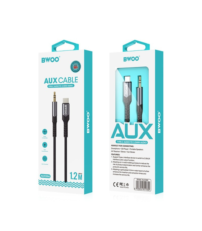 BWOO garso kabelis BO-AUX066 aux 3,5 mm-USB-C