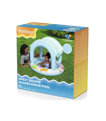 "Bestway" Mėlynai baltas baseinas su stogu ir pripučiamu dugnu 104 cm 52638