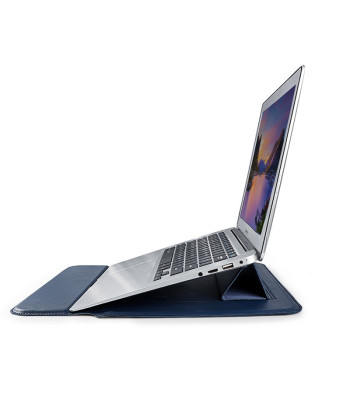 "Devia" nešiojamojo kompiuterio "MacBook" laikiklio krepšys "Ultra-Thin 15,4" vandeniui atsparus PU odos krepšys mėlynos spalvos