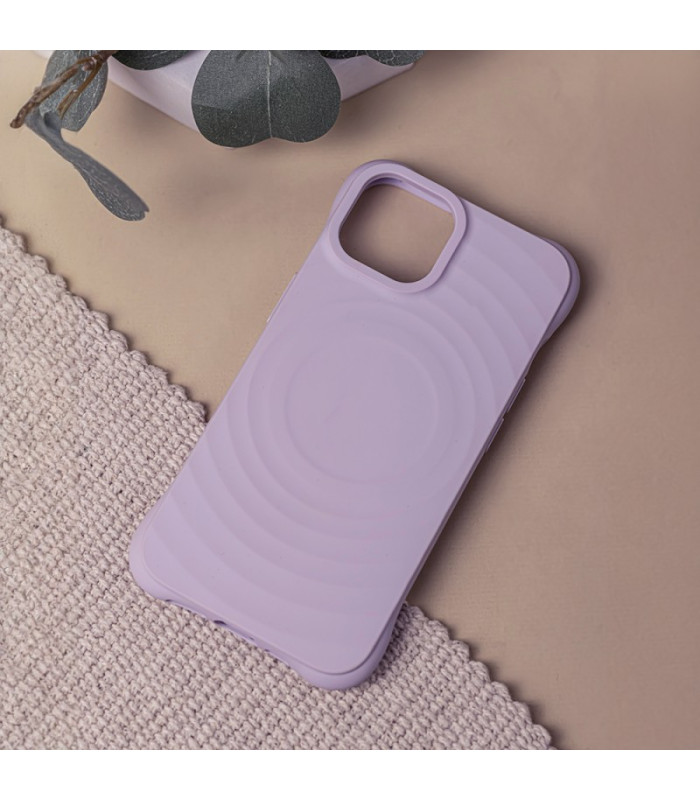 "Circle Mag" dėklas iPhone 15 6,1 šviesiai violetinės spalvos