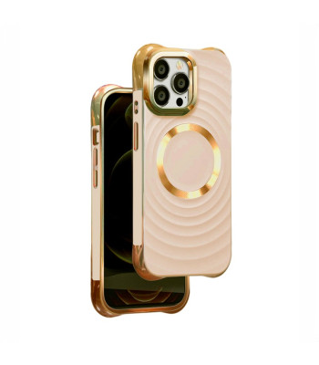 "Circle Glam Mag" dėklas "iPhone 15 Pro 6,1", rožinės spalvos