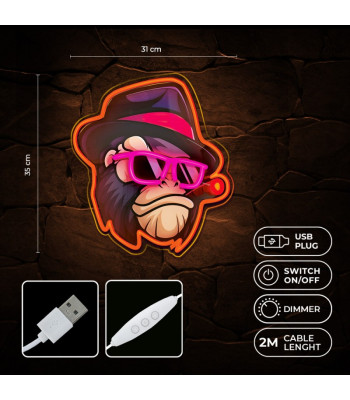 Neon ART LED GANGSTA MONKEY įvairiaspalvė FLA03 Forever Light