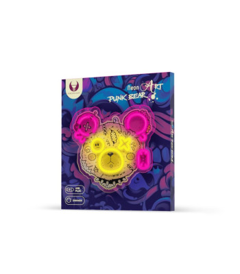 Neon ART LED PUNK TEDDY BEAR rožinė-geltona FLA01 Forever Light