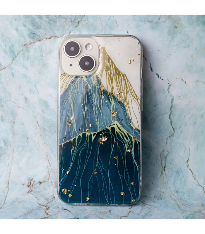 Auksinis "Samsung Galaxy A25 5G (global) Mountain" korpusas su auksiniu glamuro žvyneliu