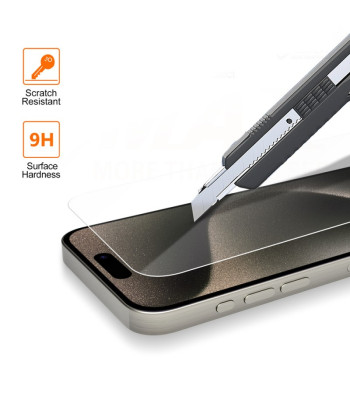 "Vmax" grūdintas stiklas 2,5D Normal Clear Glass, skirtas "iPhone 15 Plus" 6,7