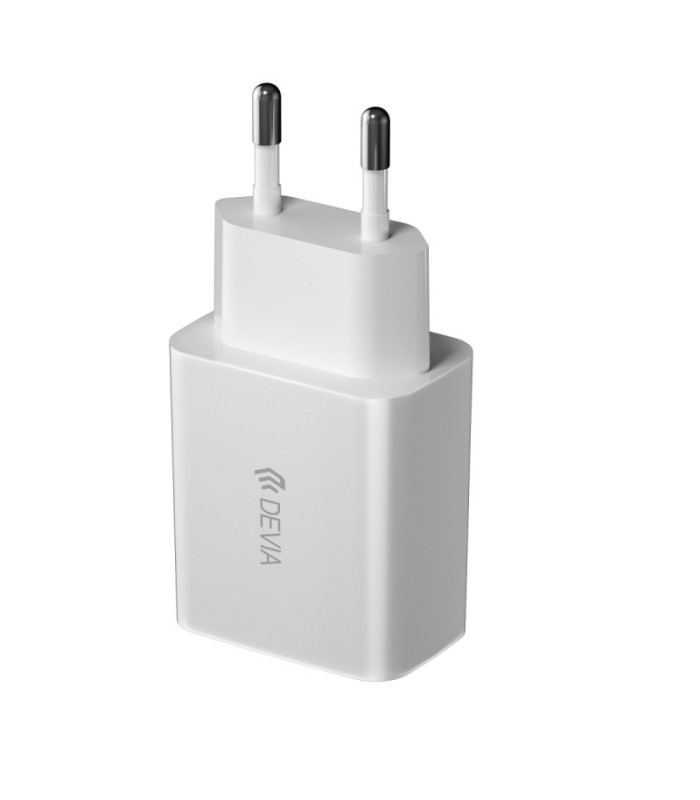 "Devia" sieninis įkroviklis Smart 2x USB 2,4A, baltas