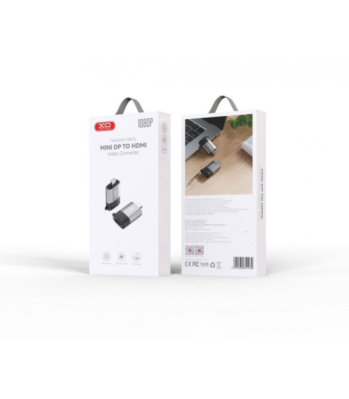 XO adapteris GB015 mini Displayport - HDMI 4K pilka
