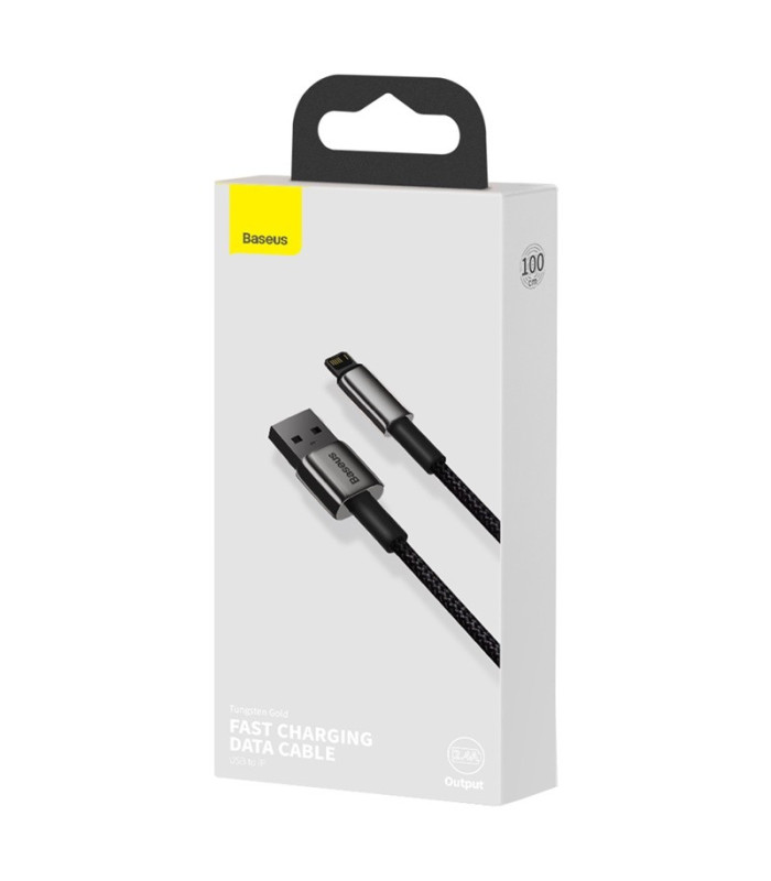 "Baseus" kabelis "Tungsten" USB - "Lightning" 1,0 m 2,4 A juodas