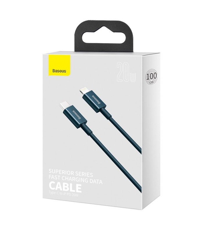 "Baseus" kabelis "Superior PD" USB-C - "Lightning" 1,0 m mėlynas 20 W