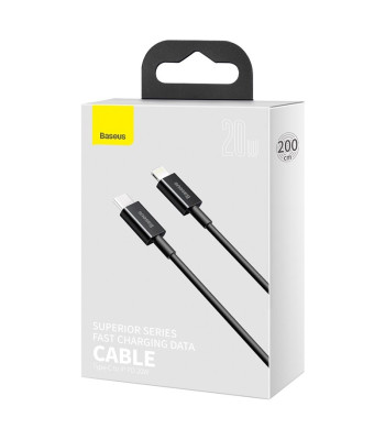 "Baseus" kabelis "Superior PD" USB-C - "Lightning" 2,0 m juodas 20 W