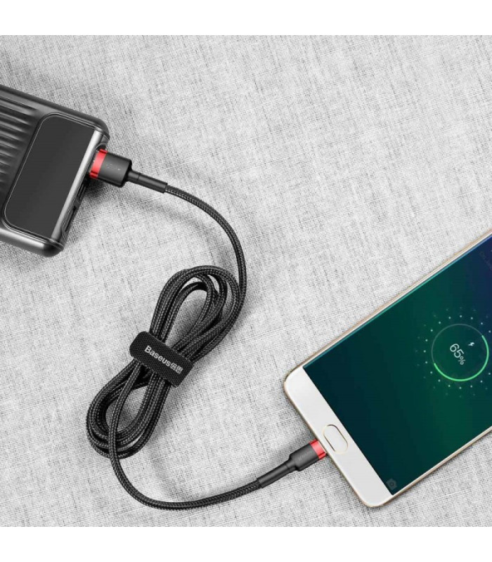 Baseus kabelis Cafule USB - microUSB 2,0 m 1,5A juodai raudonas